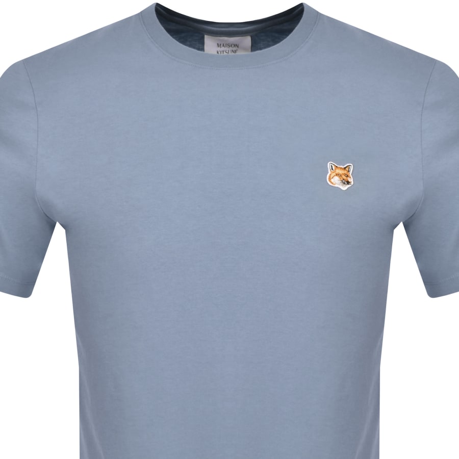 Maison Kitsune Fox Head Patch T Shirt Blue | Mainline Maison Kitsune Fox Head Patch T Shirt Blue | Mainline
